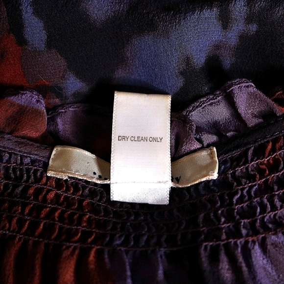 Anthropologie TRINITY tops, bohemian Tie Dye blouse, 100% Silk in Purple,  Small - Picture 10 of 10